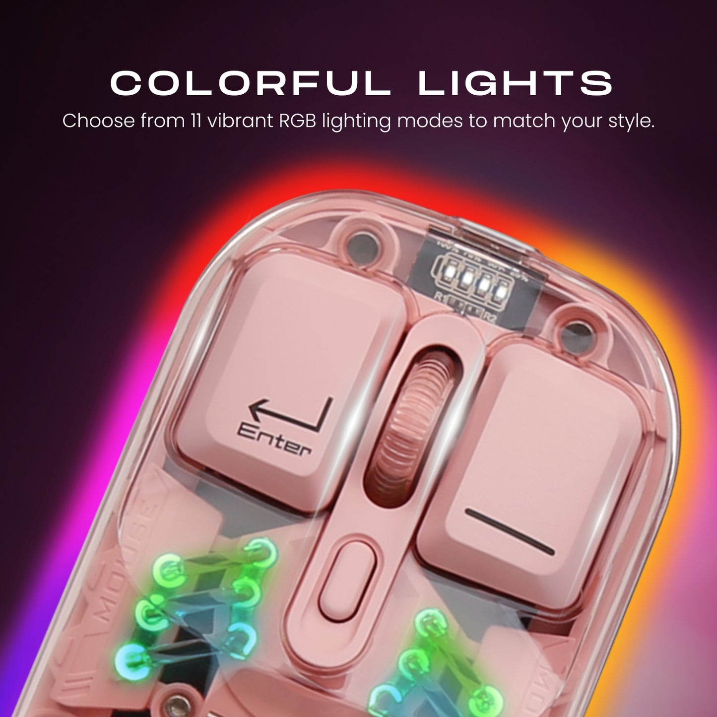 FLUX Transparent Wireless RGB Mouse