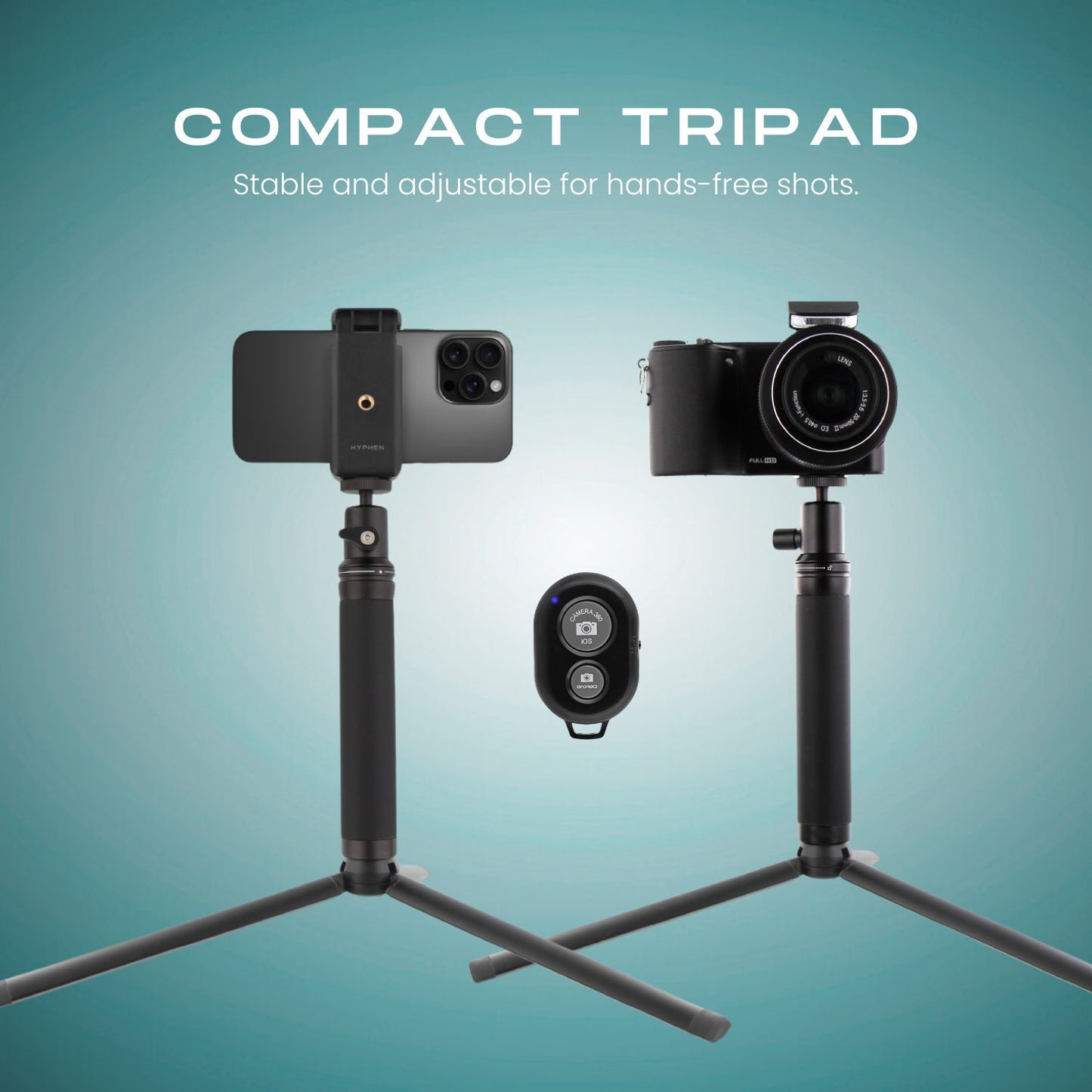 Travel Tripod Vlogging Range with Selfie Stick