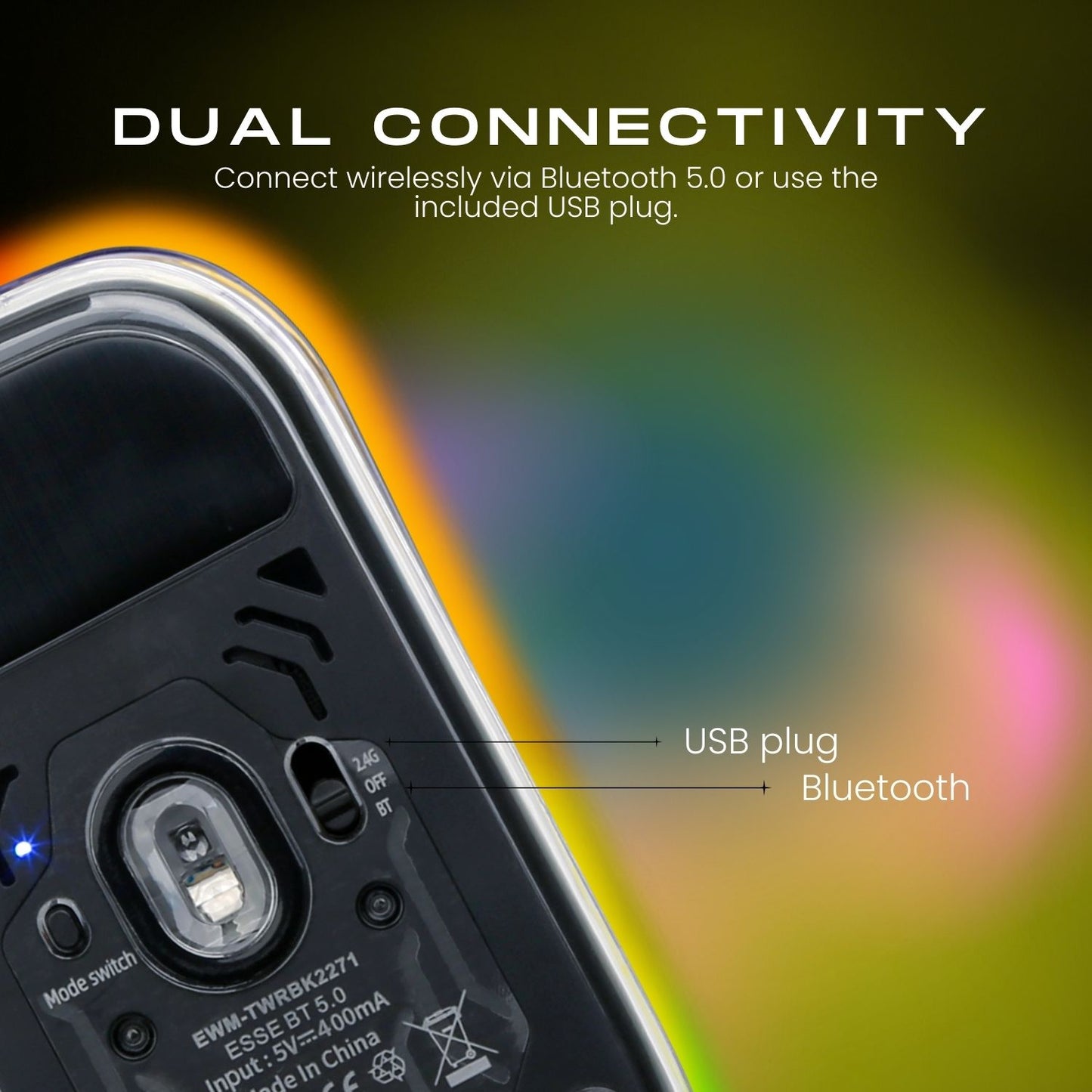 FLUX Transparent Wireless RGB Mouse