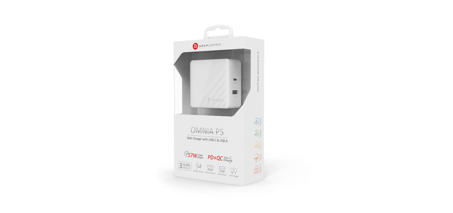 OMNIA P3 USB-C 33W Compact Wall Charger