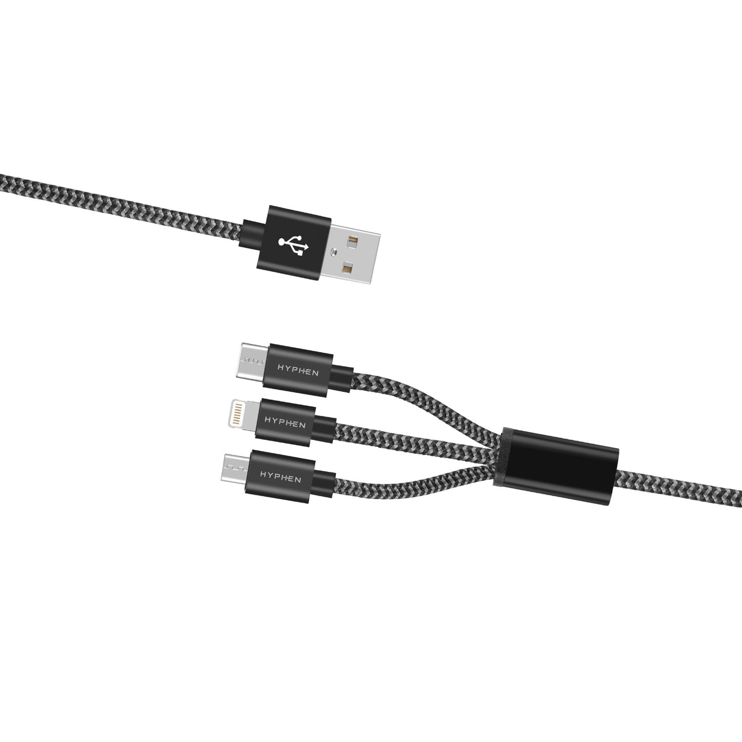 TUF Double Braided Nylon Cable - 3 in 1 (USB-A to Lightning, Type C, Micro-USB) | 10W