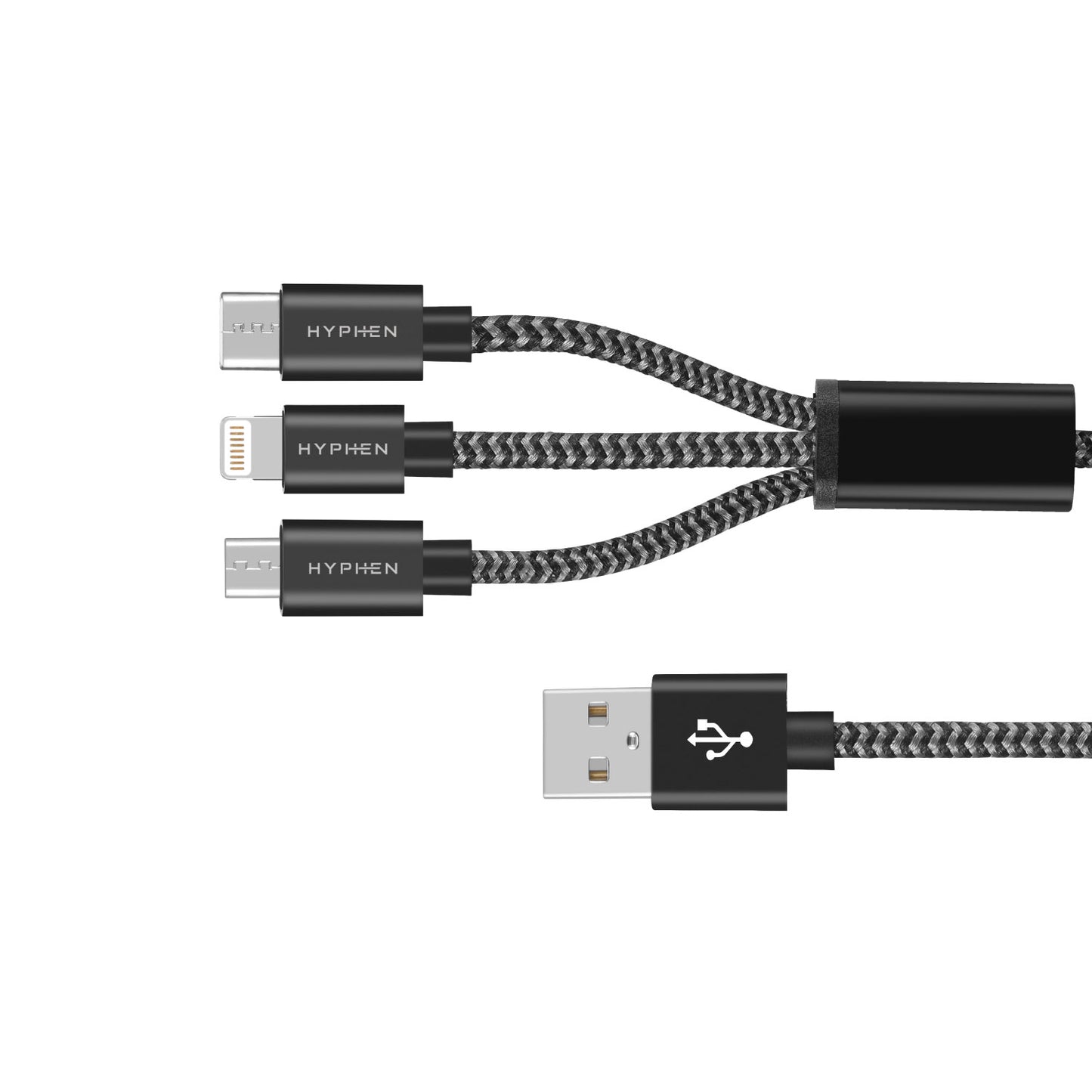 TUF Double Braided Nylon Cable - 3 in 1 (USB-A to Lightning, Type C, Micro-USB) | 10W
