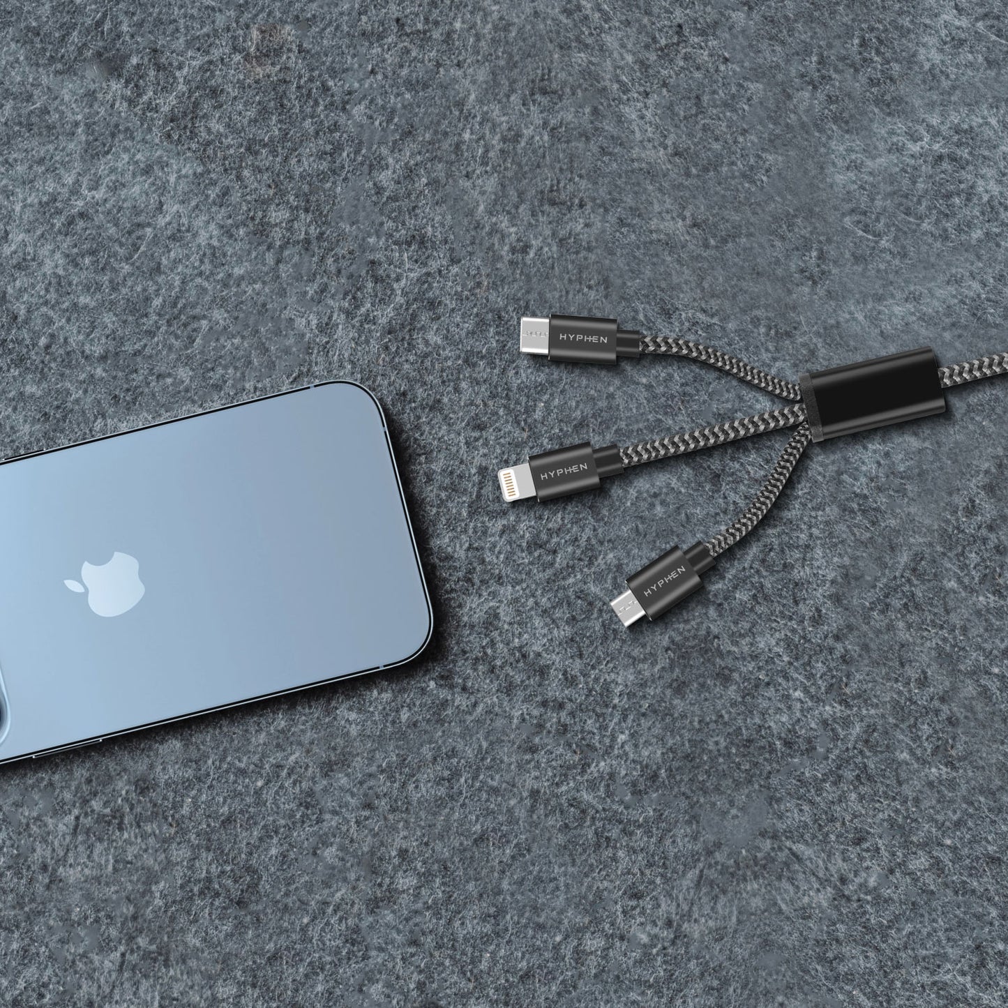 TUF Double Braided Nylon Cable - 3 in 1 (USB-A to Lightning, Type C, Micro-USB) | 10W