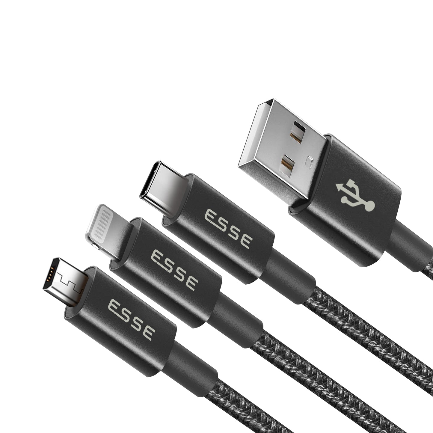 DYRO 3 in 1 (USB-A to lightning, Type C, Micro USB) Cable