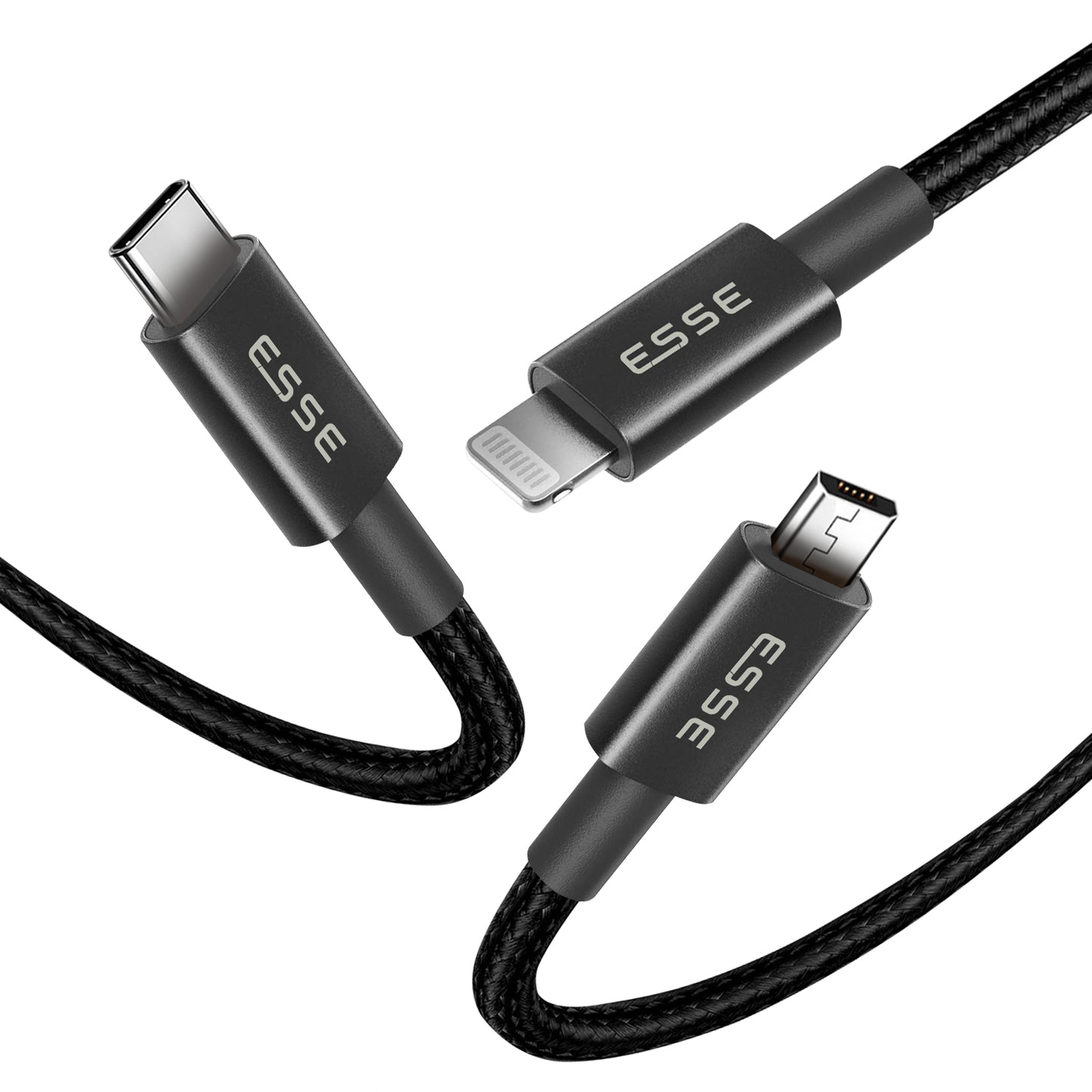 DYRO 3 in 1 (USB-A to lightning, Type C, Micro USB) Cable