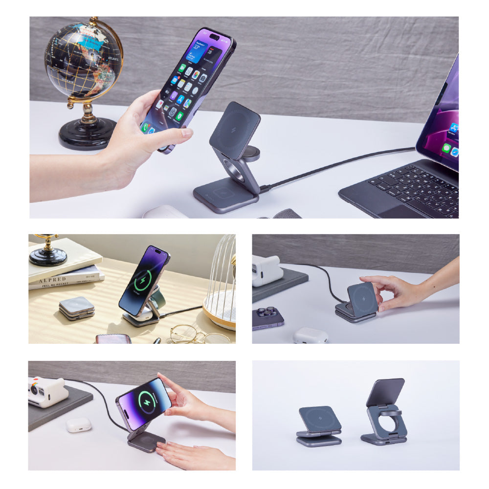 Mag 3 Magnetic 3-in-1 Foldable Travel Charging Station