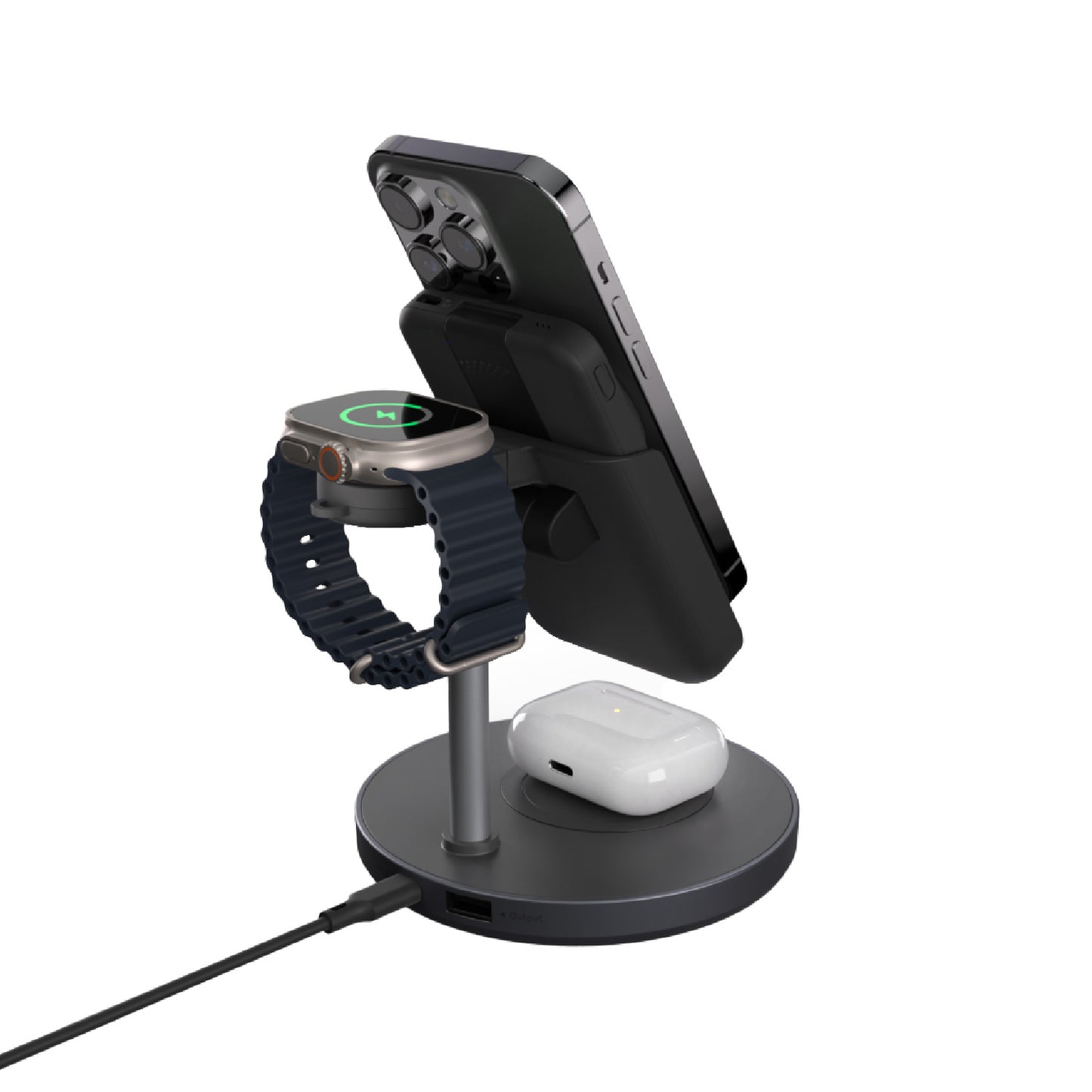 Mag 5 5000 mAh Magnetic 5-in-1 Wireless Charging Station with Travel Adapter