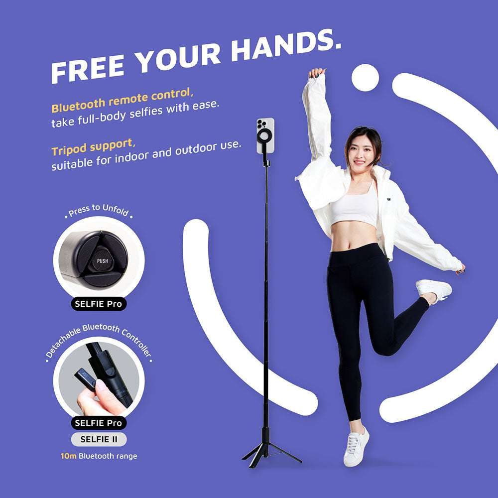 SELFIE Pro Wireless Bluetooth Tripod Selfie Stick