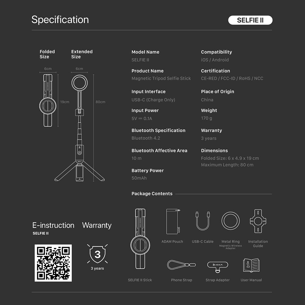Wireless Bluetooth Tripod Selfie Stick