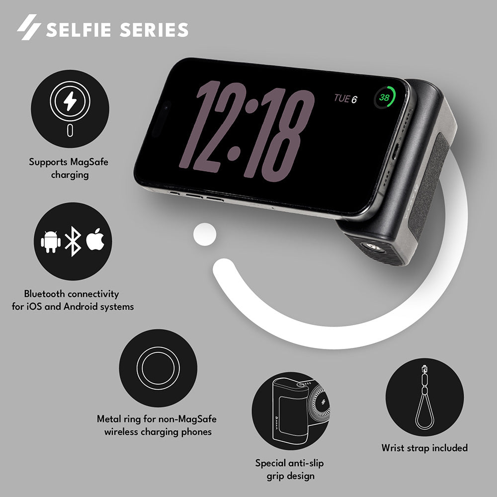 SELFIE SHOT Magnetic Hand Grip with Power Bank | 5000 mAh