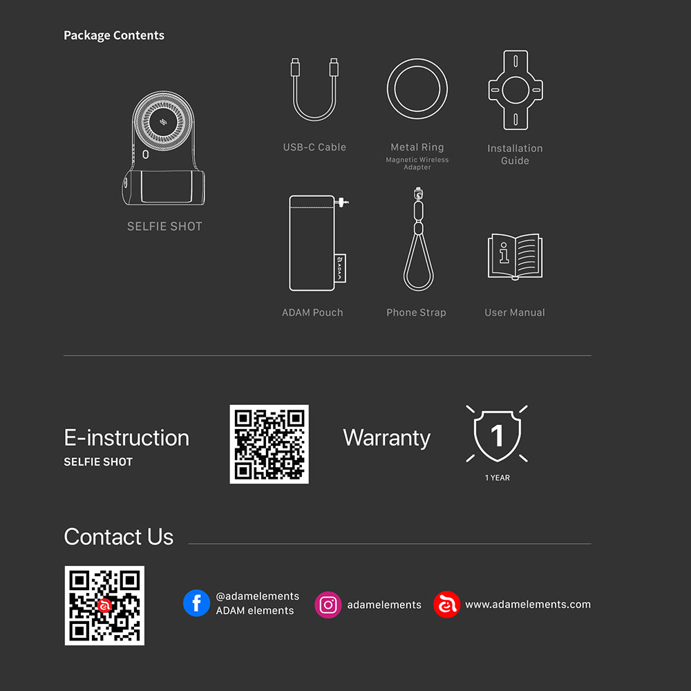 SELFIE SHOT Magnetic Hand Grip with Power Bank | 5000 mAh