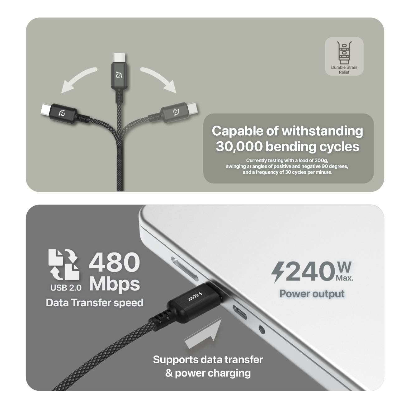 CASA P200 - USB-C to USB-C Charging Cable | 240W