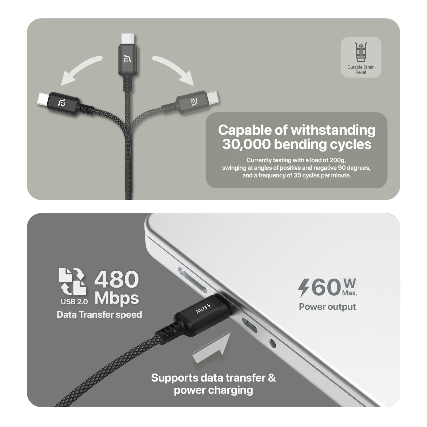 CASA S120 - USB-C to USB-C Charging Cable | 60W