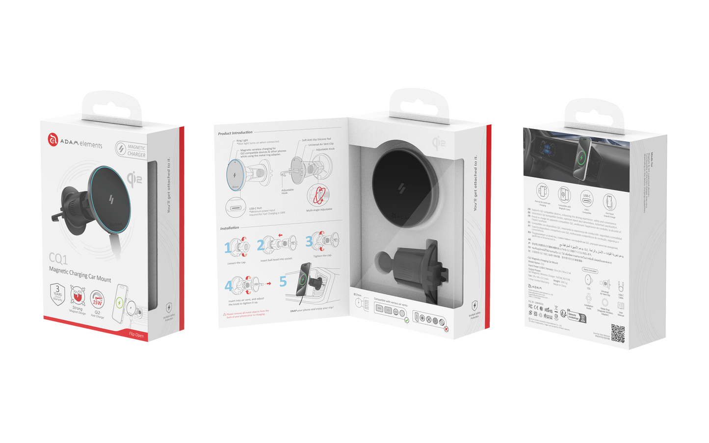 CQ1 Qi2 Magnetic Charging Car Mount