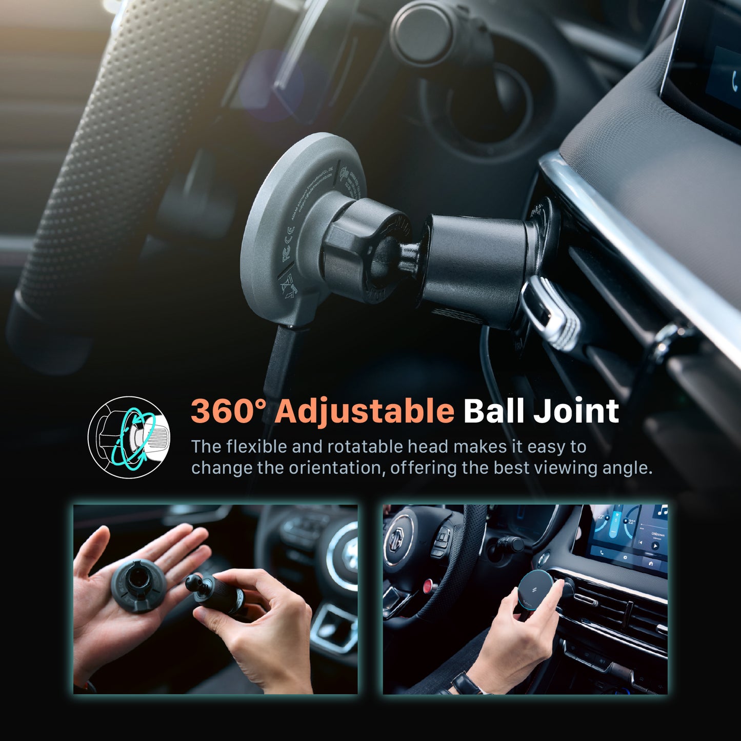 CQ1 Qi2 Magnetic Charging Car Mount