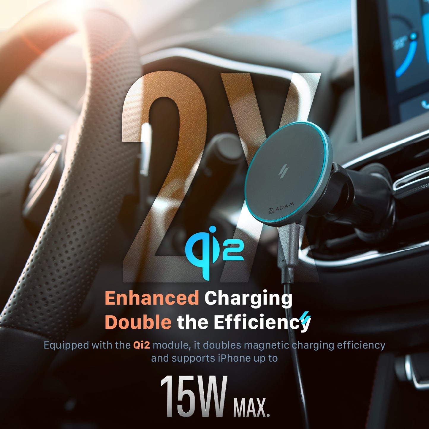 CQ1 Qi2 Magnetic Charging Car Mount
