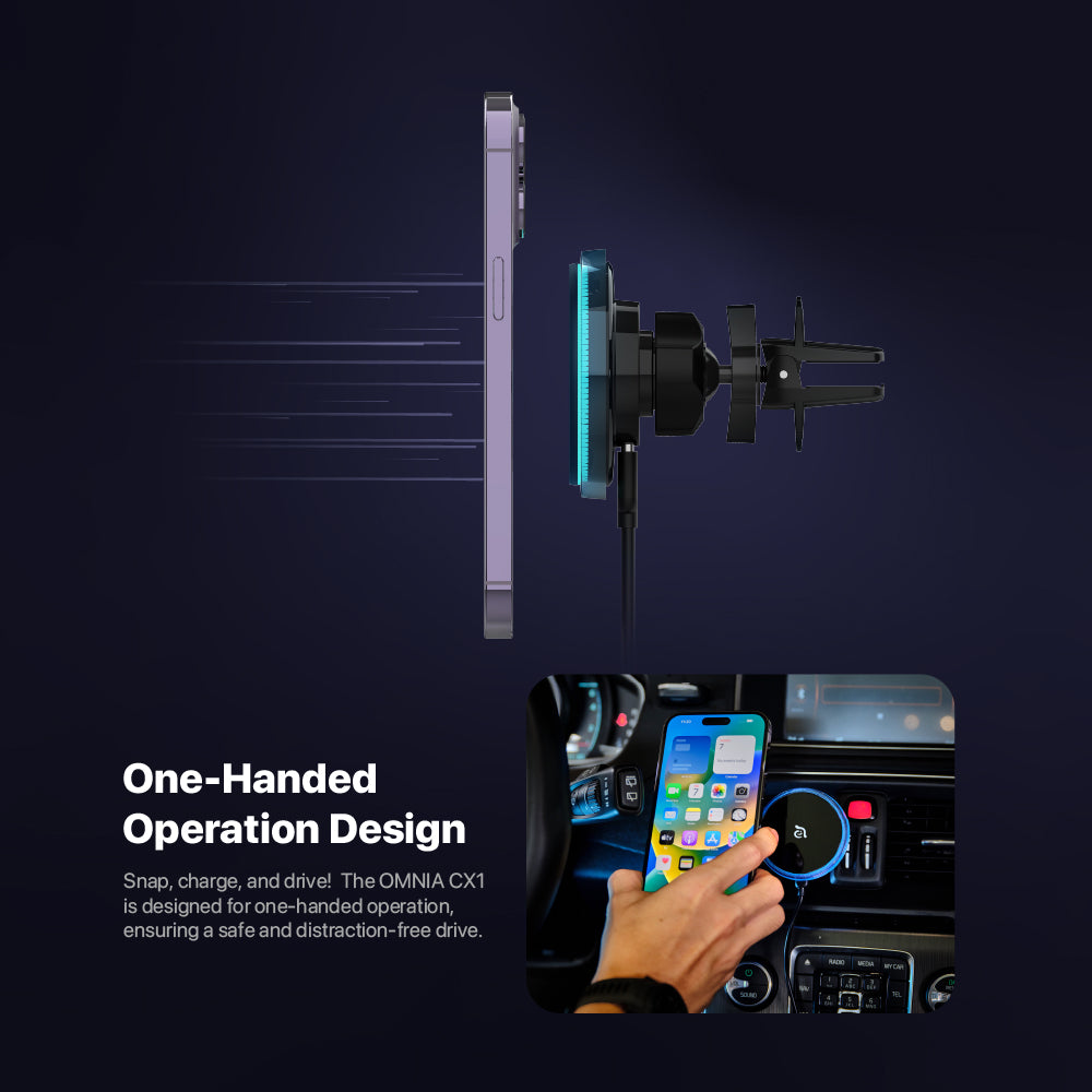 OMNIA CX1 Magnetic Wireless Charging Car Mount