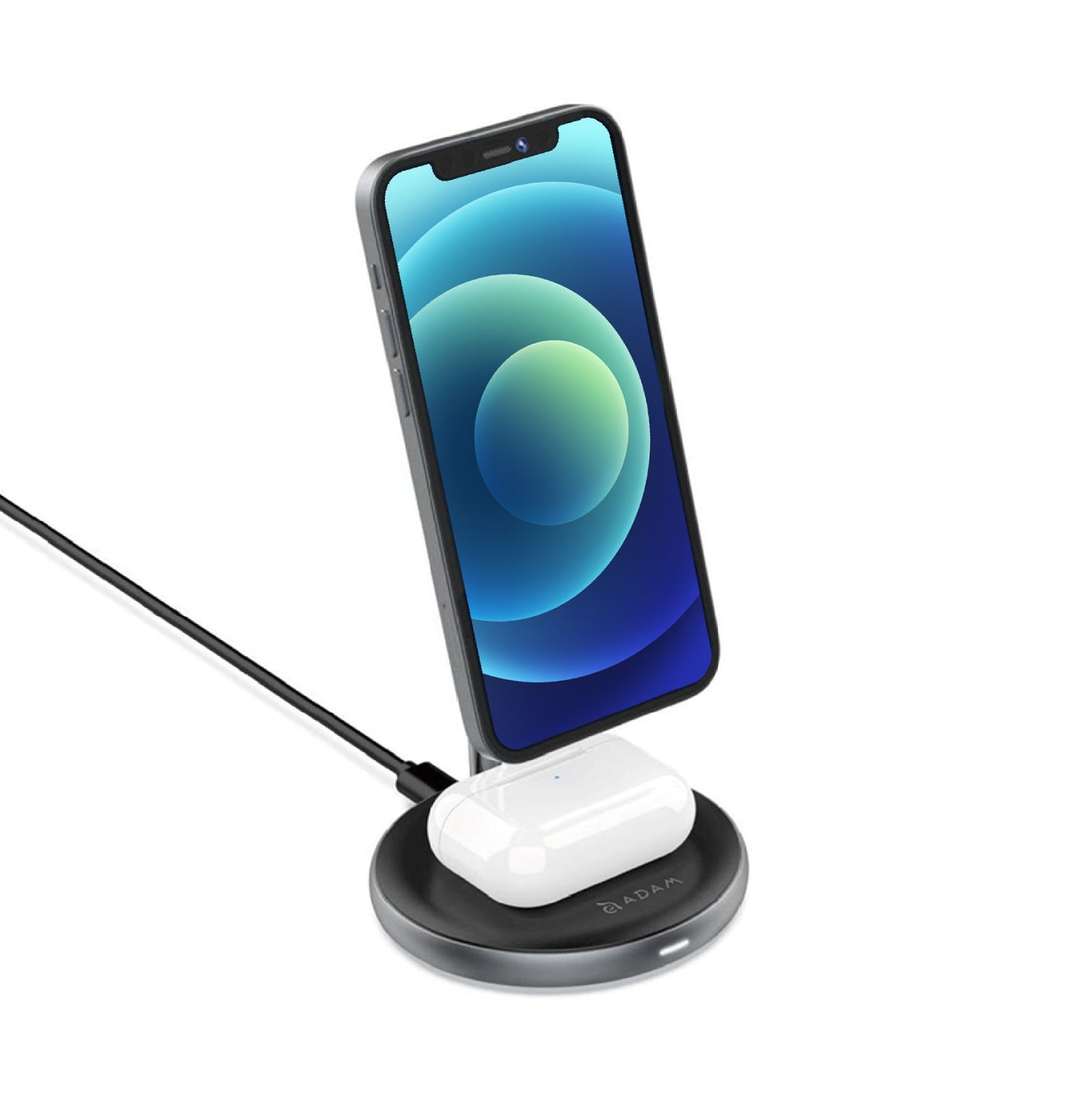 Omnia M2 Magnetic 2 in 1 Wireless Charging Dock, Power Adapter