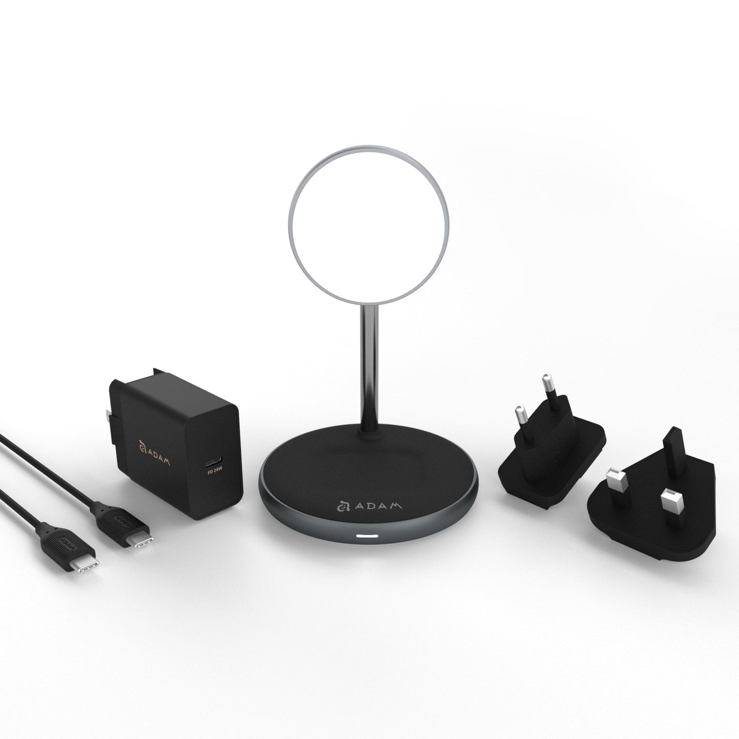 Omnia M2 Magnetic 2 in 1 Wireless Charging Dock, Power Adapter