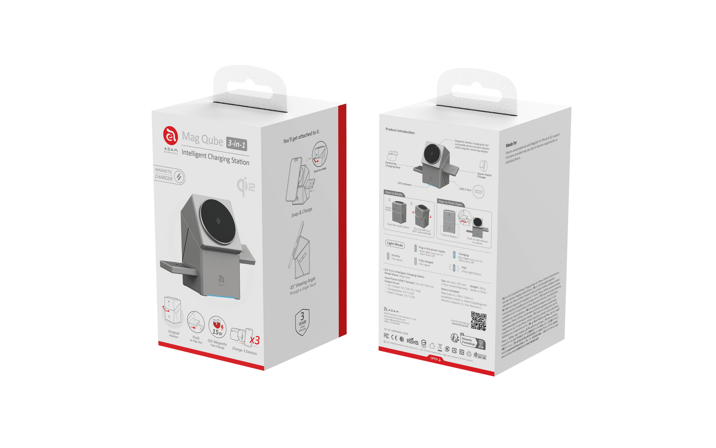 Mag Qube Qi2 3-in-1 Charging Station