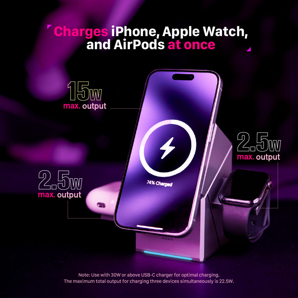 Mag Qube Qi2 3-in-1 Charging Station