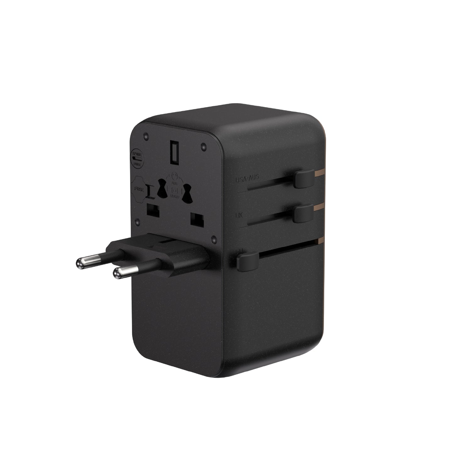 T100L Universal Travel Adapter with Built-In USB-C Cable | 100W