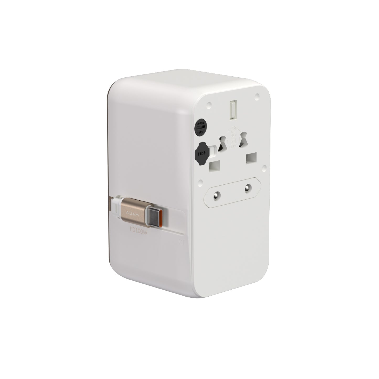 T100L Universal Travel Adapter with Built-In USB-C Cable | 100W