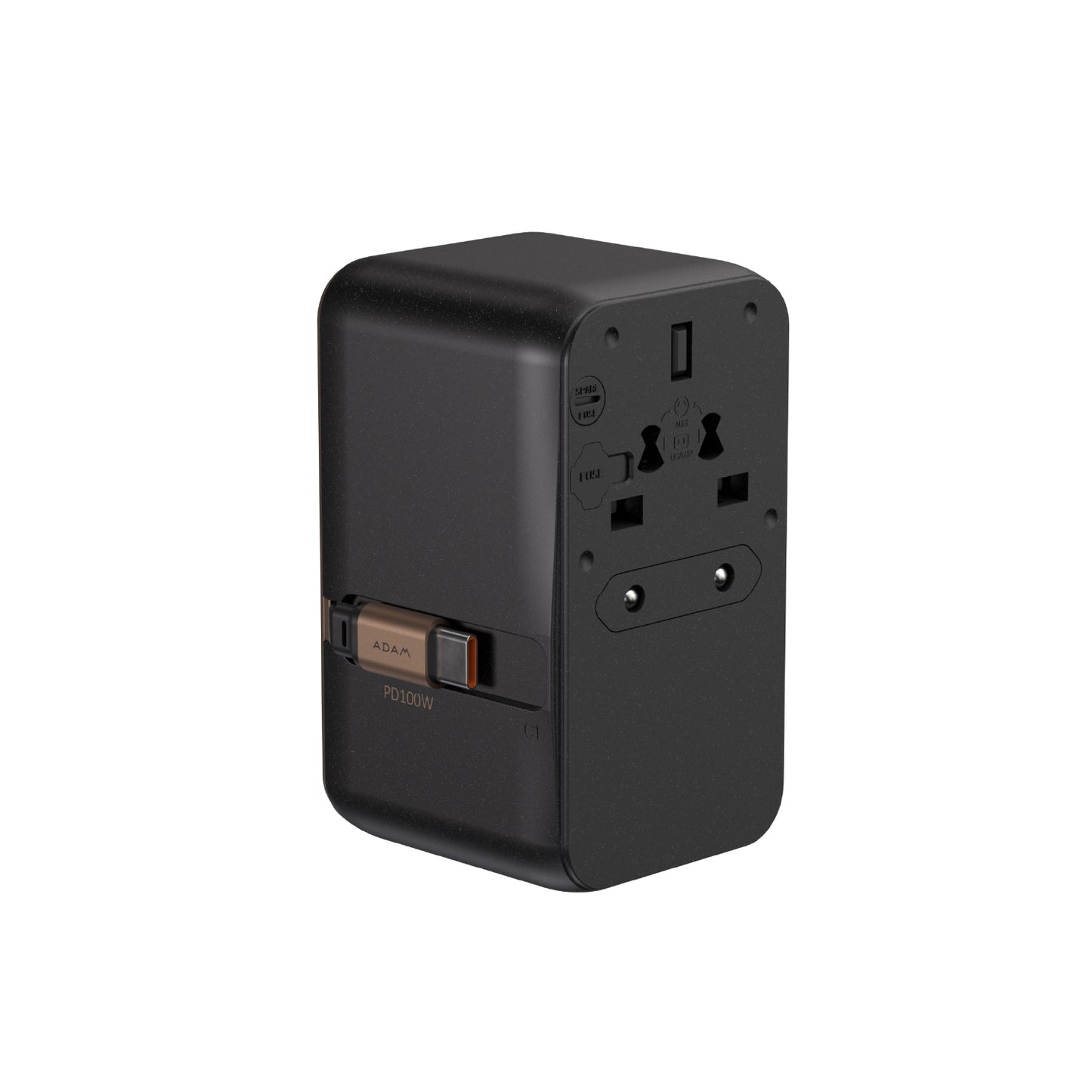 T100L Universal Travel Adapter with Built-In USB-C Cable | 100W