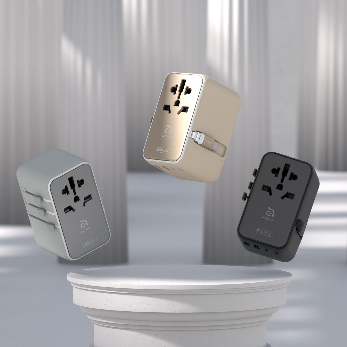 T35L Universal Travel Adapter with Built-In USB-C Cable | 35W