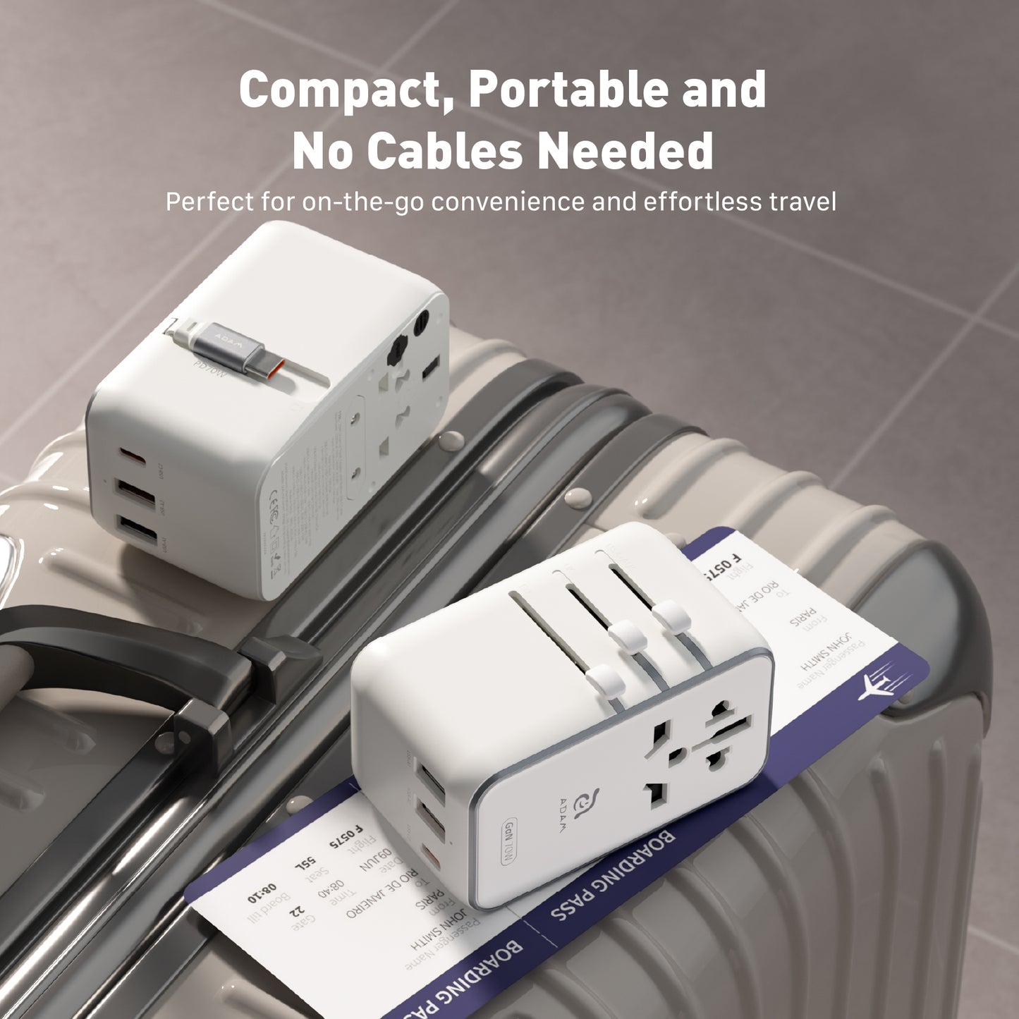 T35L Universal Travel Adapter with Built-In USB-C Cable | 35W
