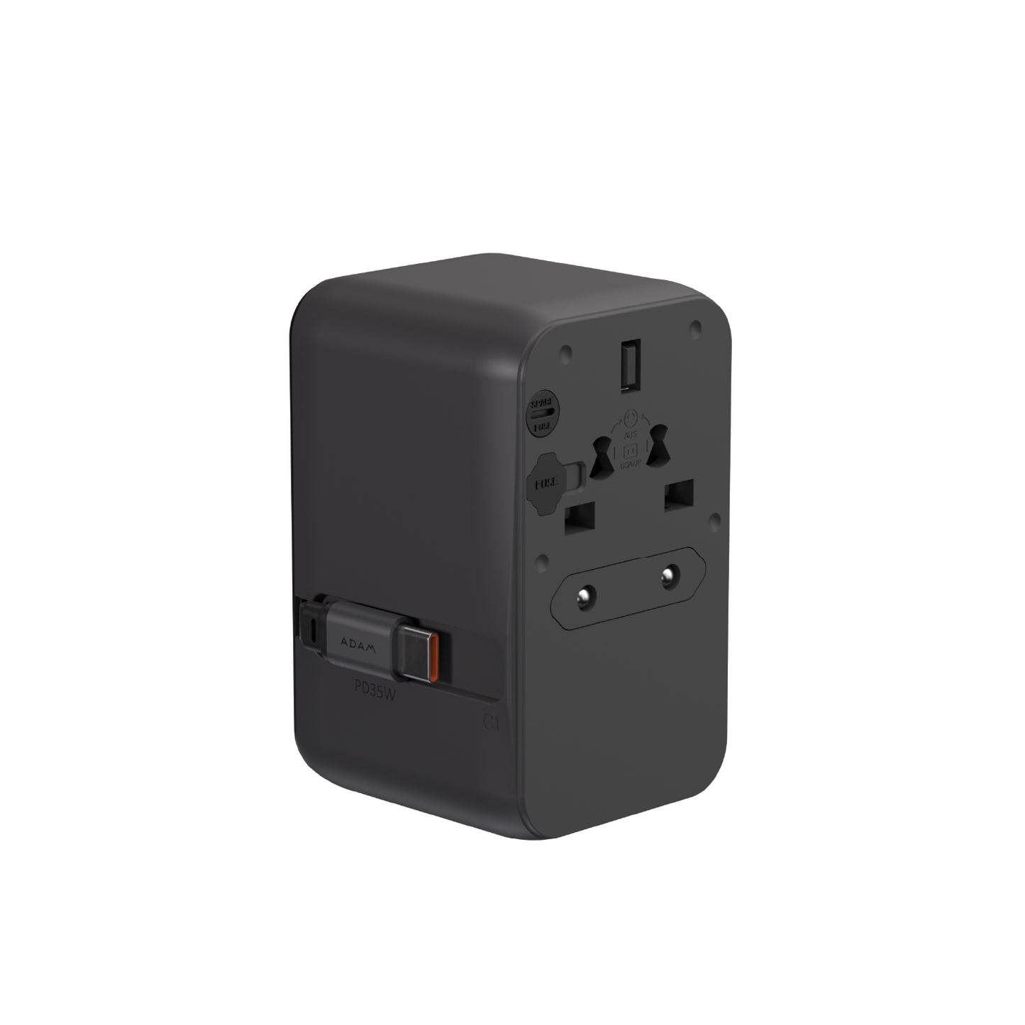 T35L Universal Travel Adapter with Built-In USB-C Cable | 35W