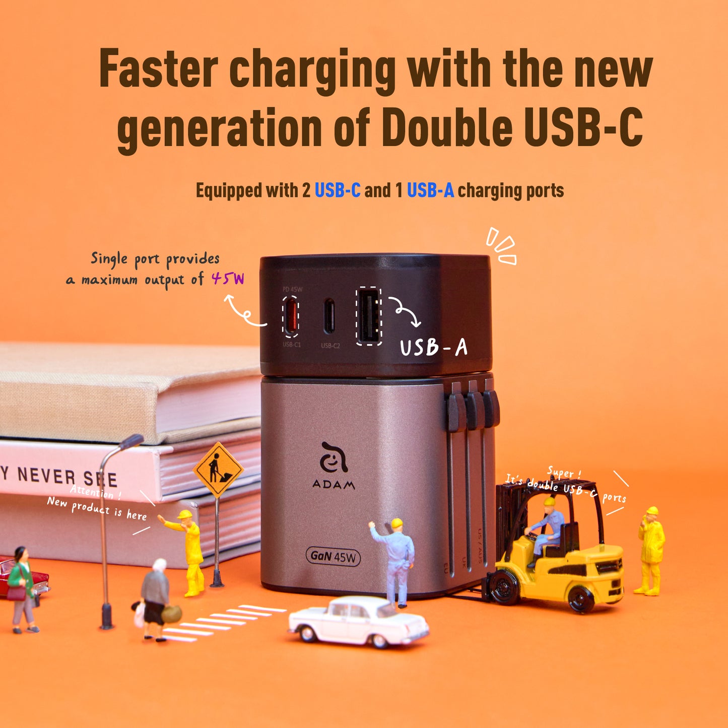 T45 Universal Travel Adapter Charger | 45W