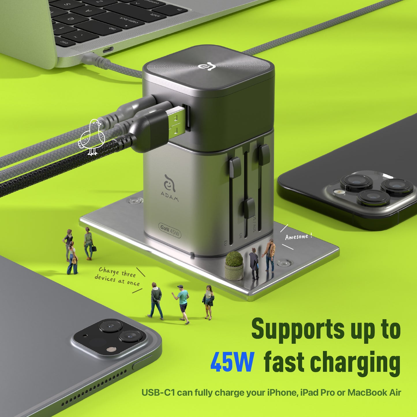 T45 Universal Travel Adapter Charger | 45W