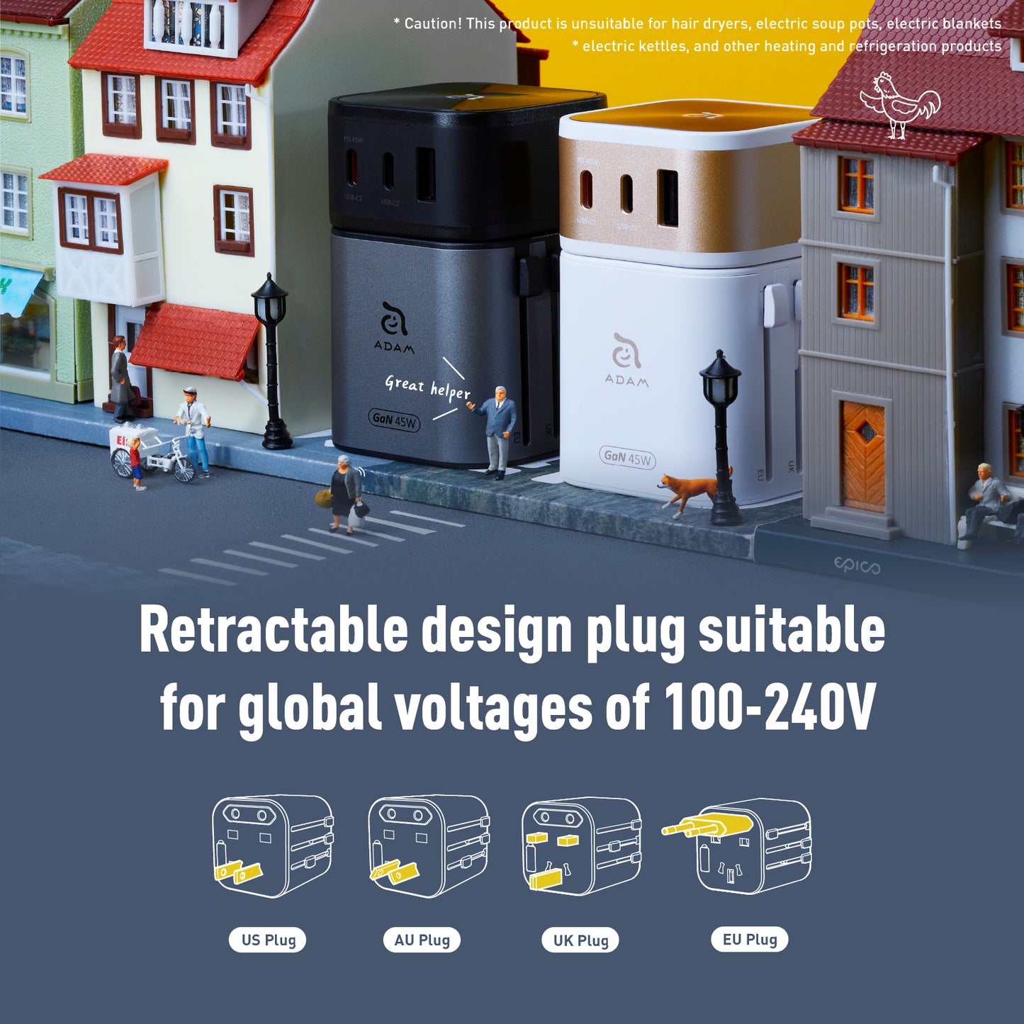 T45 Universal Travel Adapter Charger | 45W