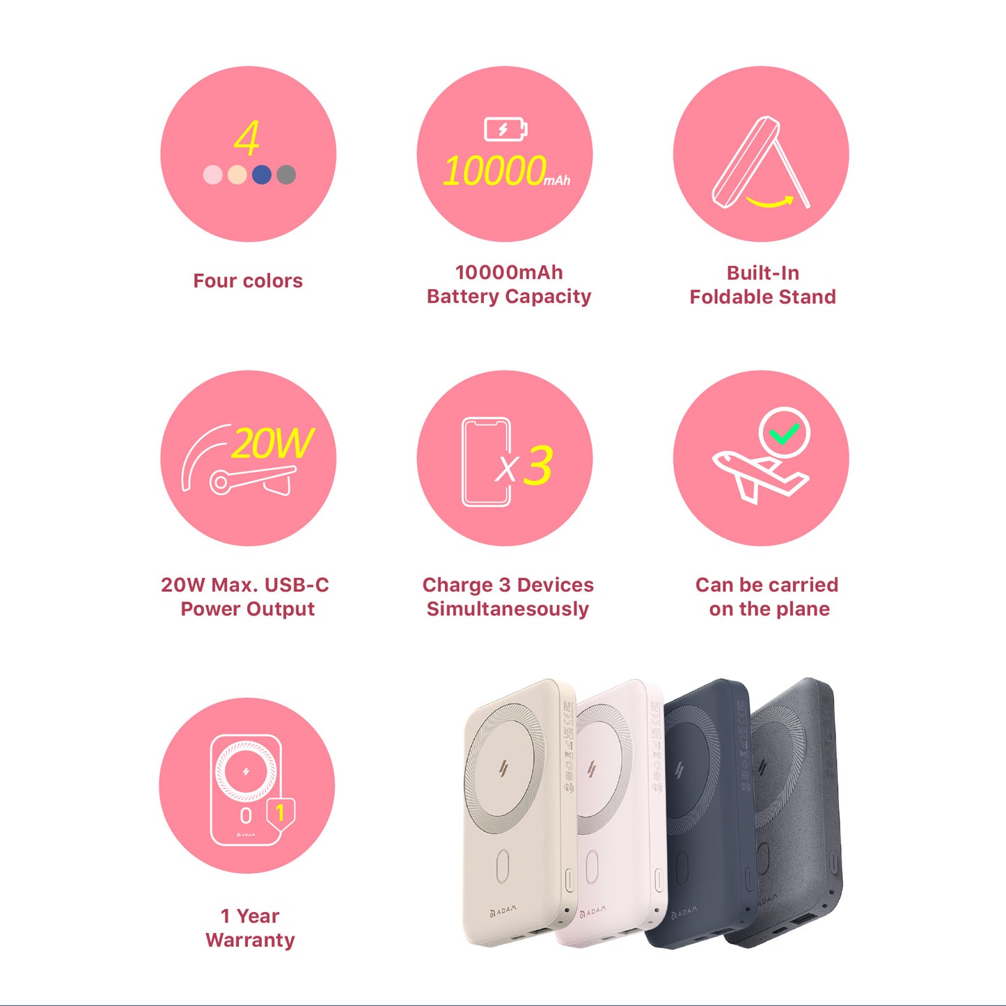 GRAVITY C2 Magnetic Wireless Power Bank | 10000 mAh