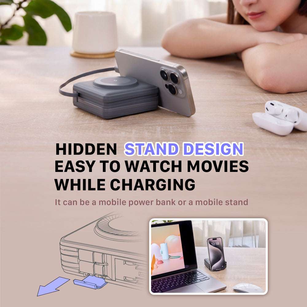 GRAVITY X5 5-in-1 Ultra Compact Power Bank USB-C & Lightning cable | 15000 mAh