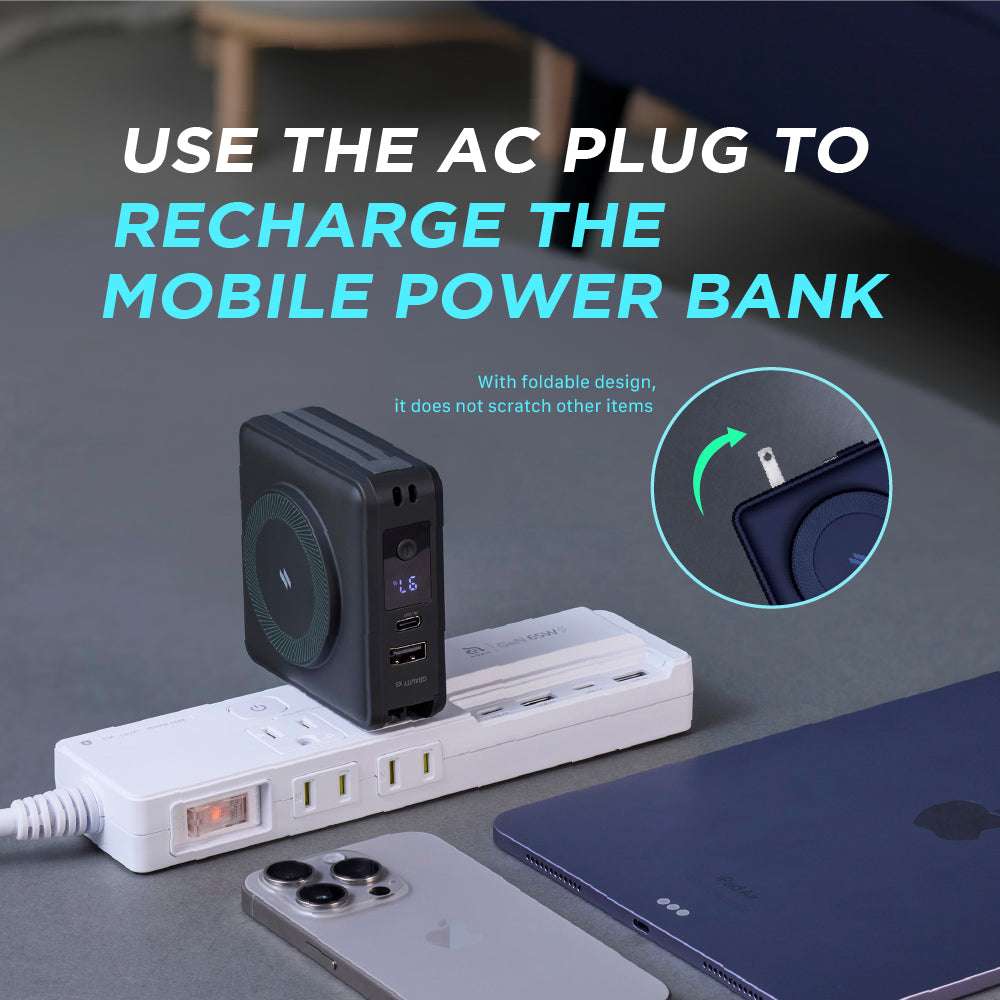 GRAVITY X5 5-in-1 Ultra Compact Power Bank USB-C & Lightning cable | 15000 mAh