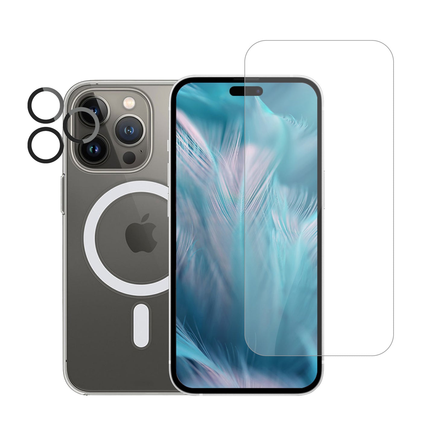 ARMOR 360° - Clear MagSafe Case + T Glass + Lens Protector