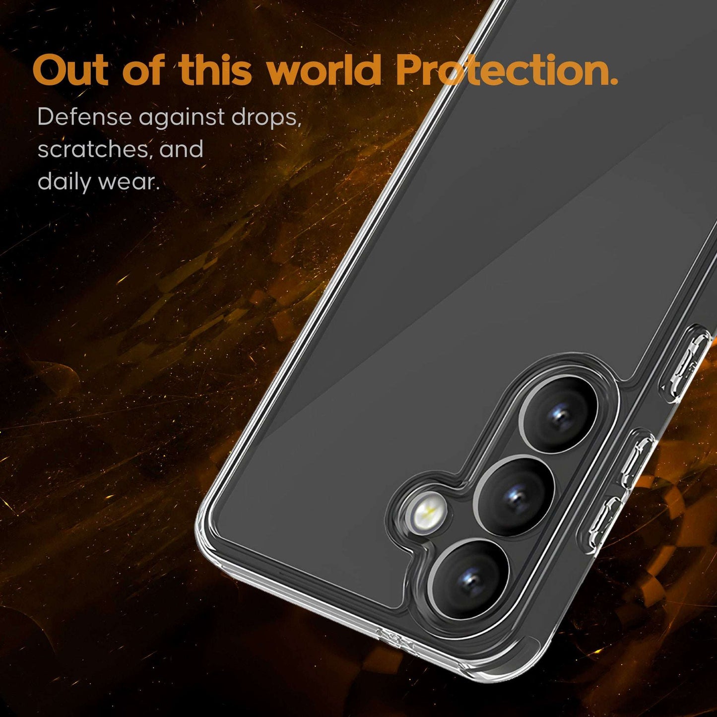 ARMOR Clear Hard Case with Camera Protection + Tempered Glass
