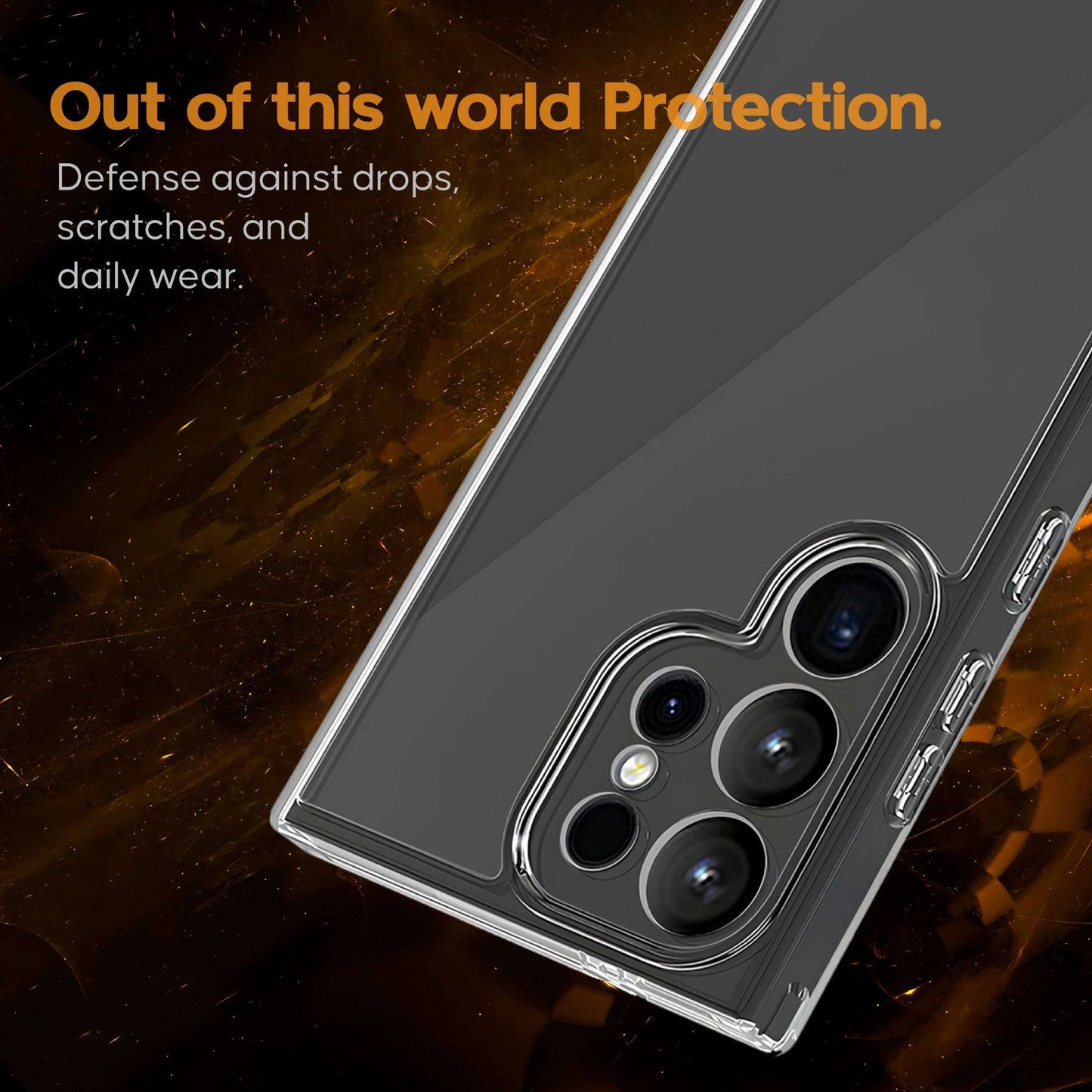 ARMOR Clear Hard Case with Camera Protection + Tempered Glass