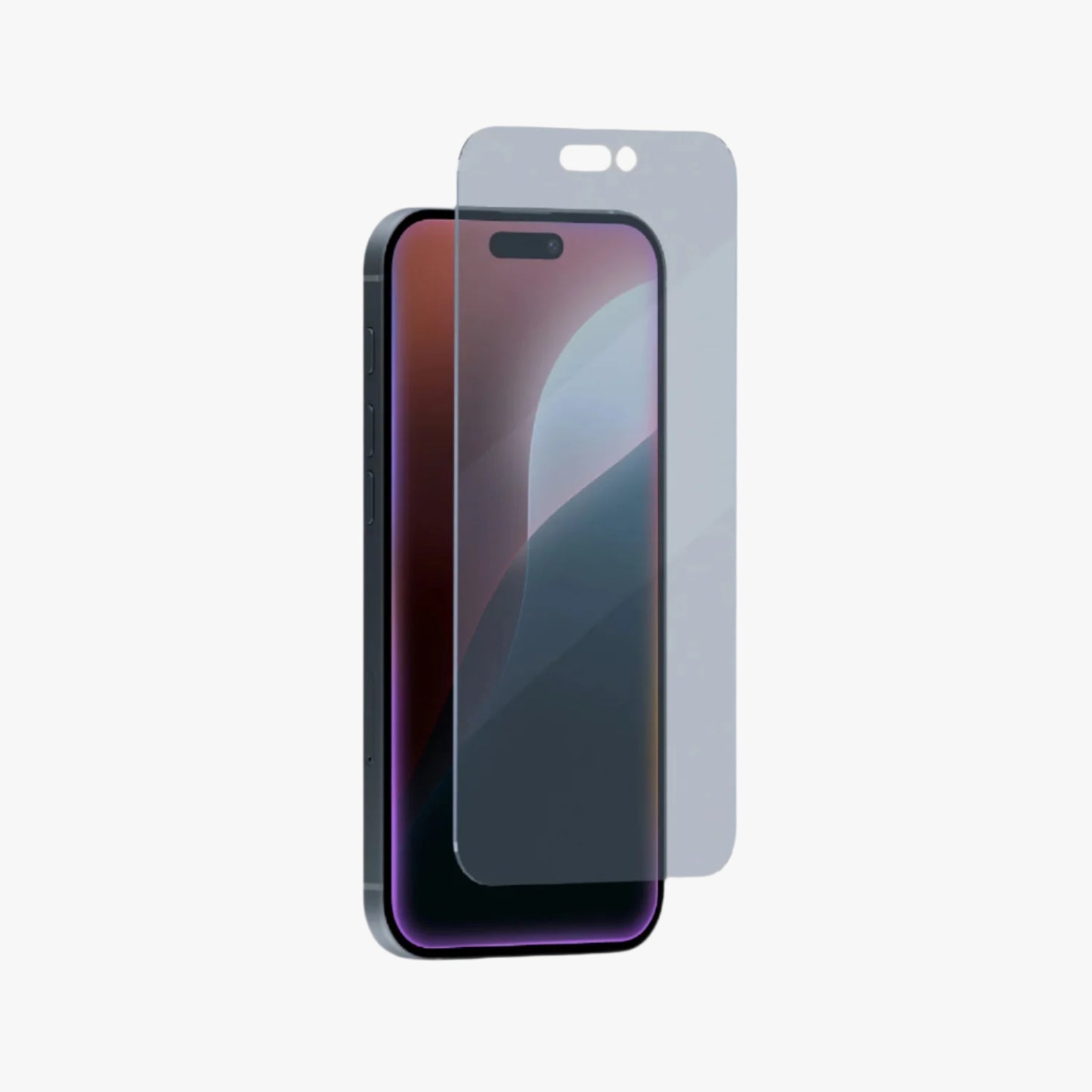 Smartphone with a screen protector on a white background