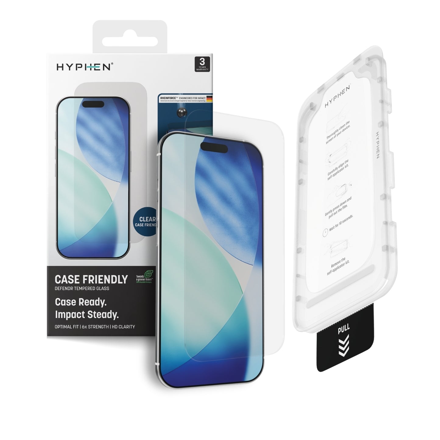 DEFENDR Case Friendly Tempered Glass with Applicator