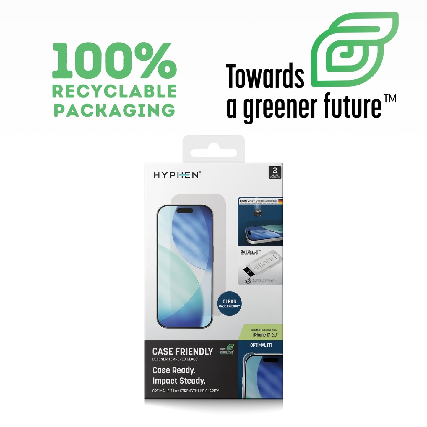 DEFENDR Case Friendly Tempered Glass with Applicator