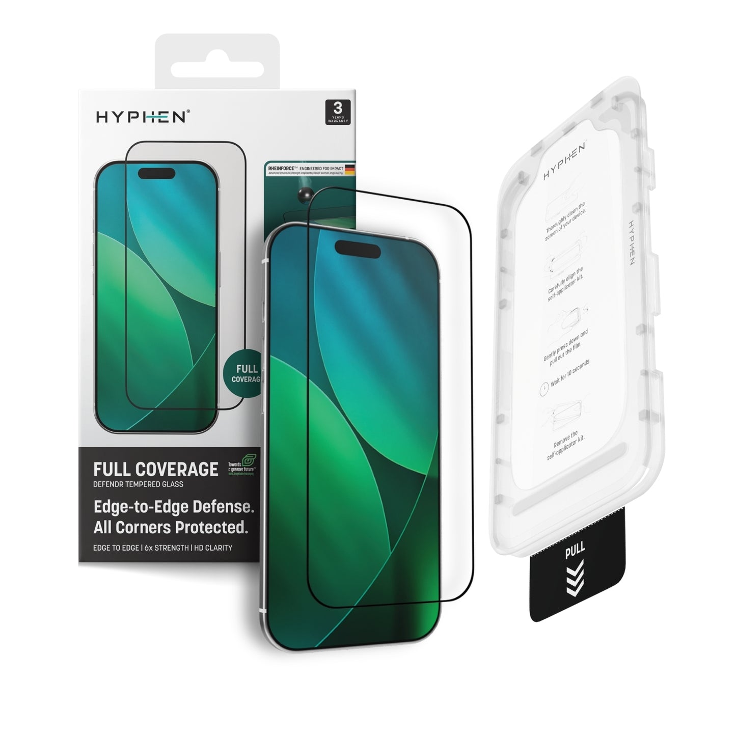 DEFENDR Full Coverage Tempered Glass with Applicator