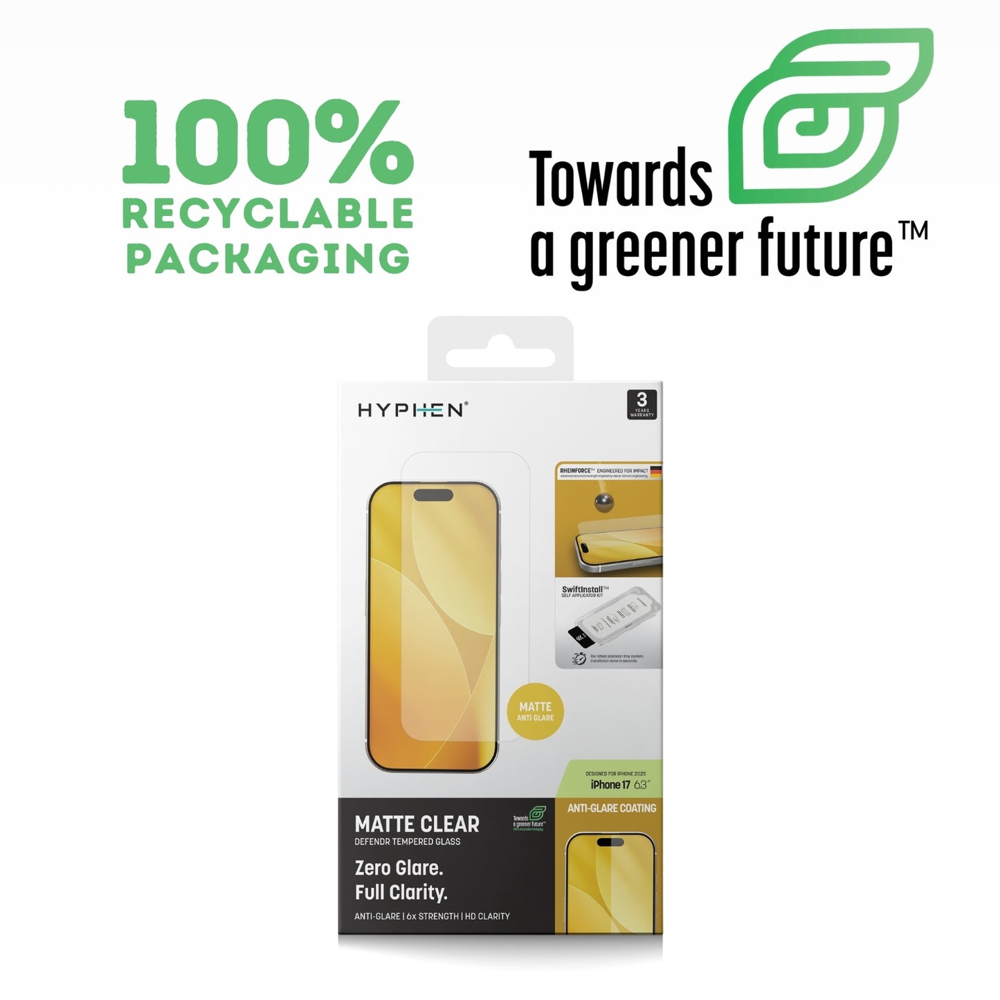 DEFENDR Matte Clear Tempered Glass with Applicator