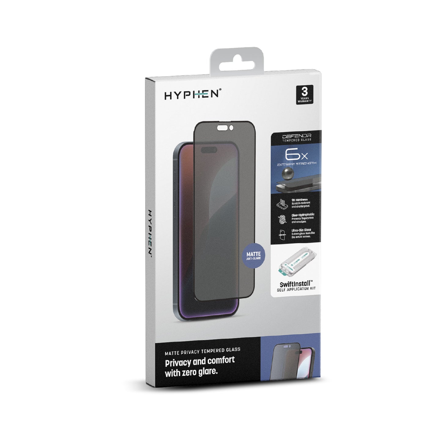DEFENDR Matte Privacy Tempered Glass