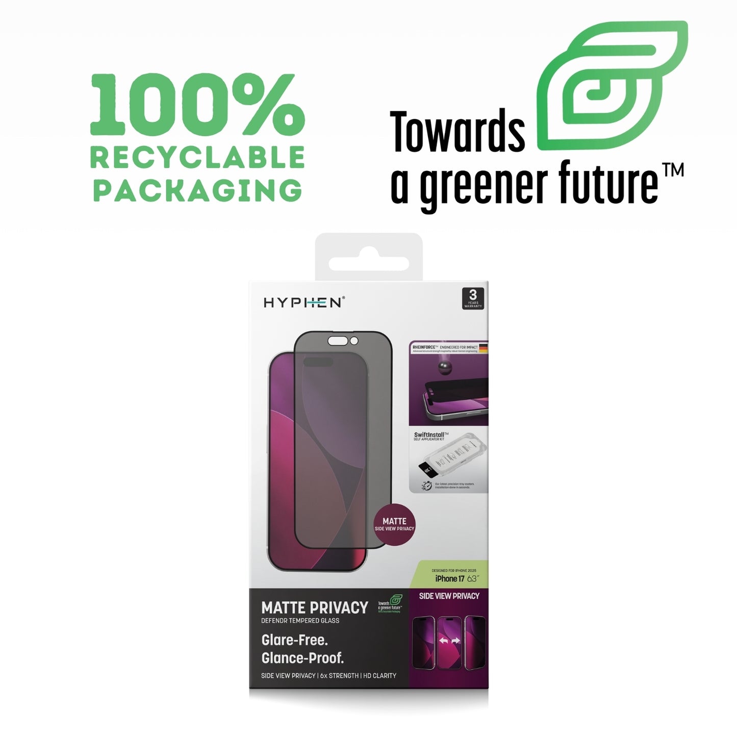 DEFENDR Matte Privacy Tempered Glass with Applicator