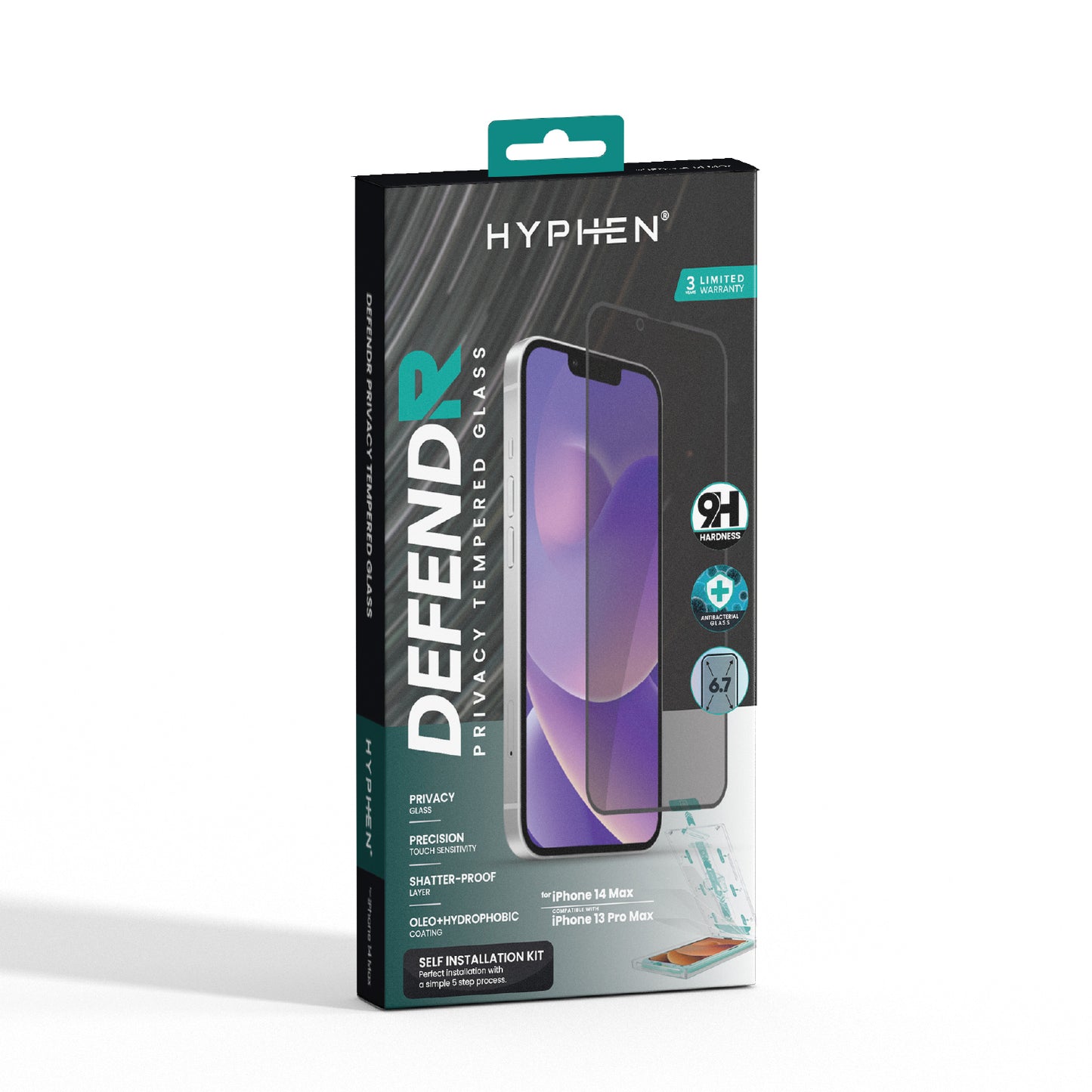DEFENDR Privacy Tempered Glass with Applicator