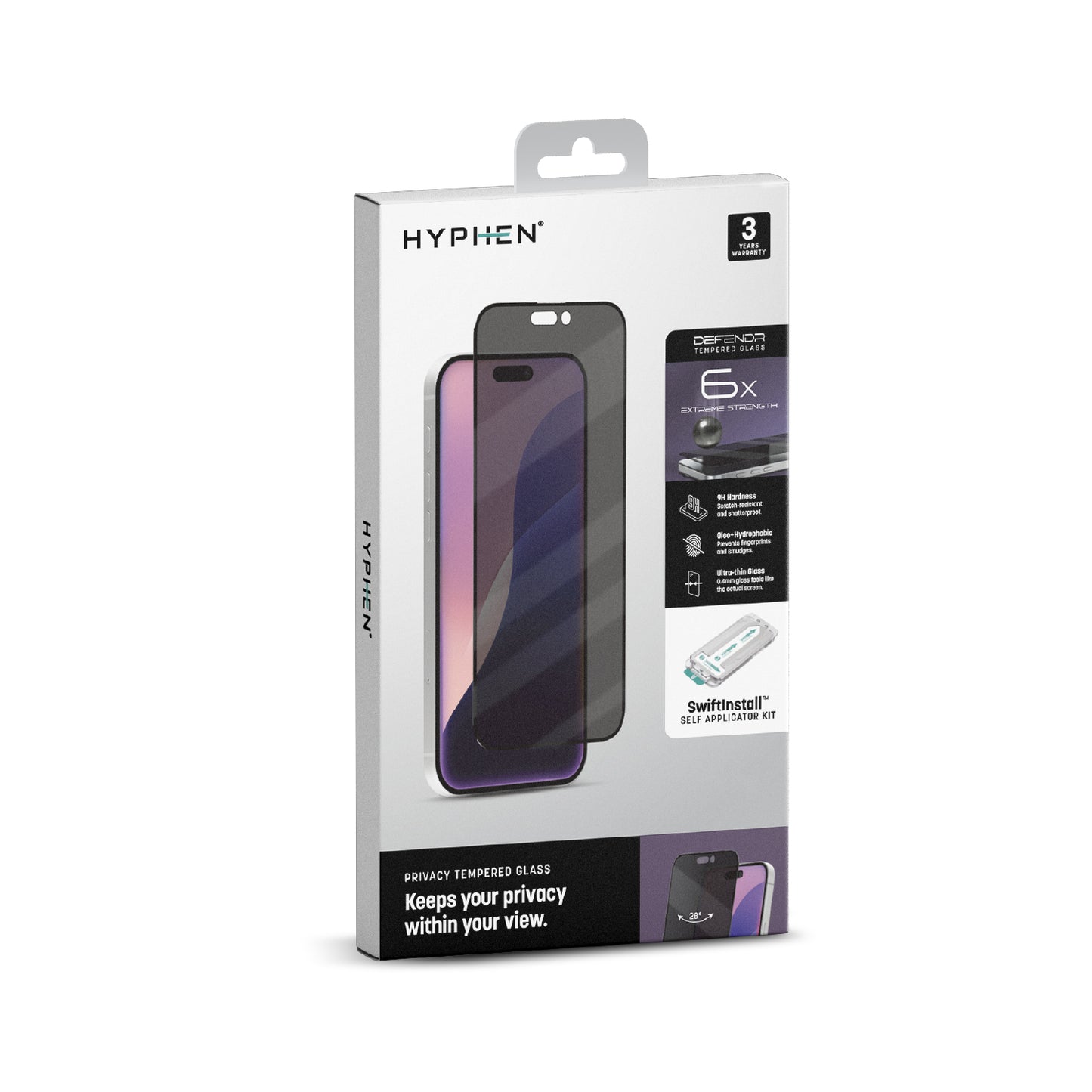 DEFENDR PRIVACY TEMPERED GLASS