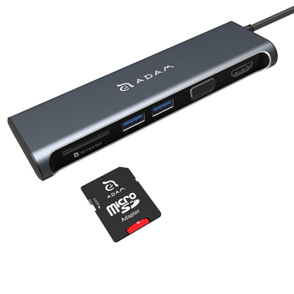CASA A03 5 Port USB-C Hub with VGA and HDMI